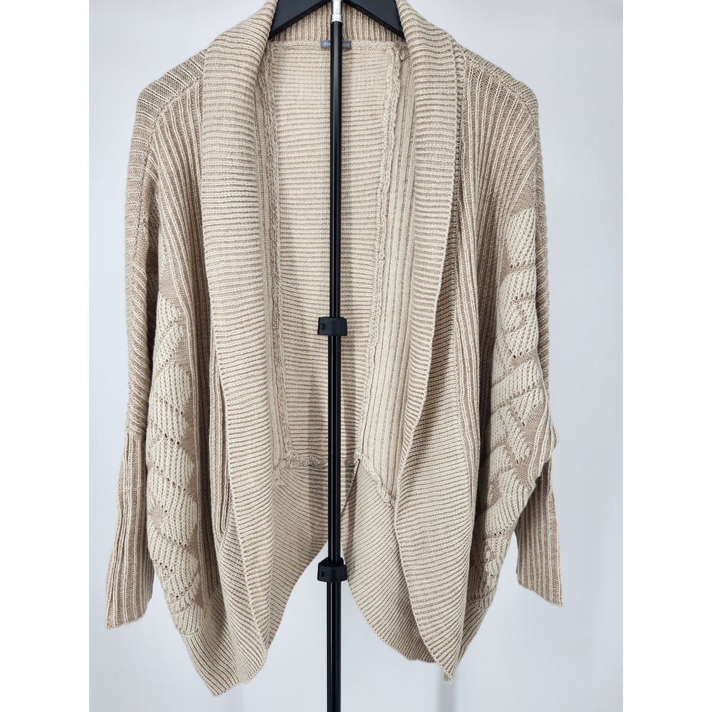 Charlotte Russe Women XL Beige Open Front Cocoon Cardigan Batwing Sweater